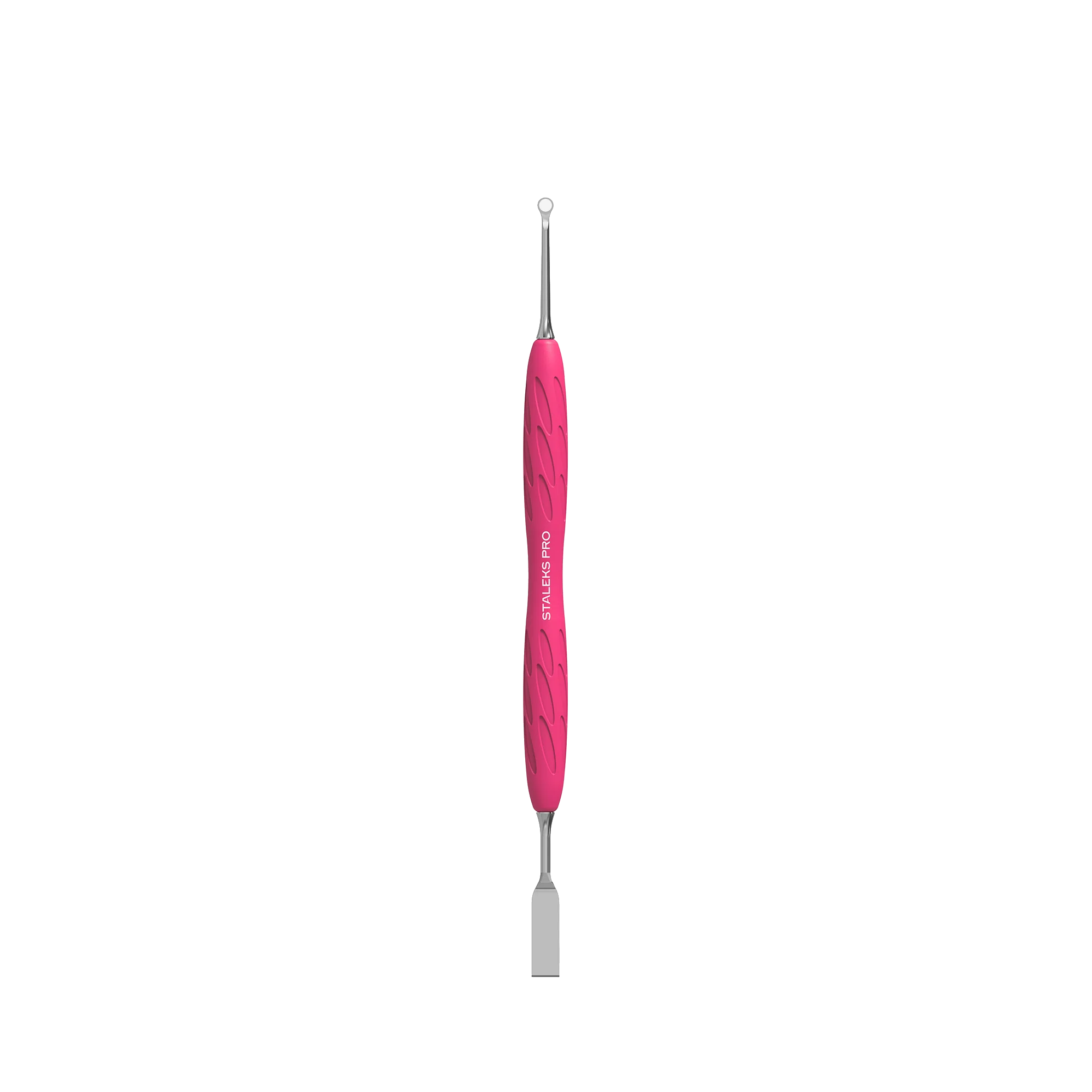 Manicure Pusher With Silicone Handle "Gummy" UNIQ 11 TYPE 1 (Flat Straight Pusher + Ring) PQ-11/1- STALEKS