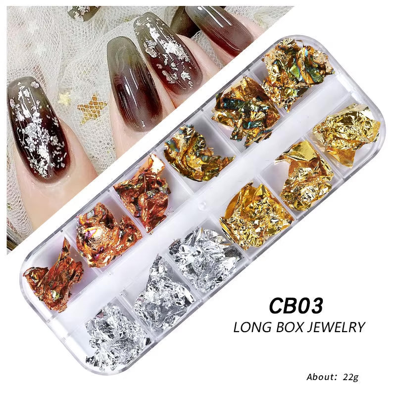 Foil Kit Fragments DIY Aluminum Paper Nail Stickers Flakes
