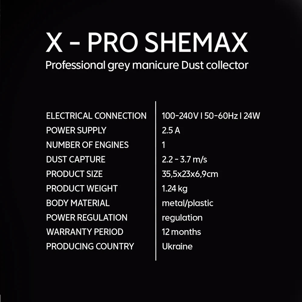 SHEMAX Style X-PRO - Professional manicure nail dust collector