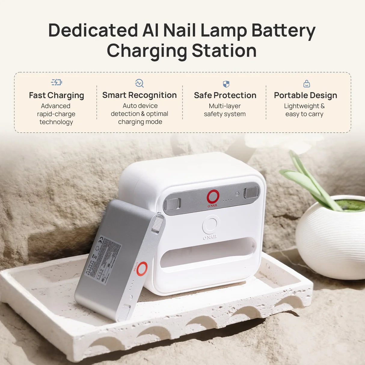 O Nail - Dedicated Battery Cabinet & Pack for AI Nail Lamp