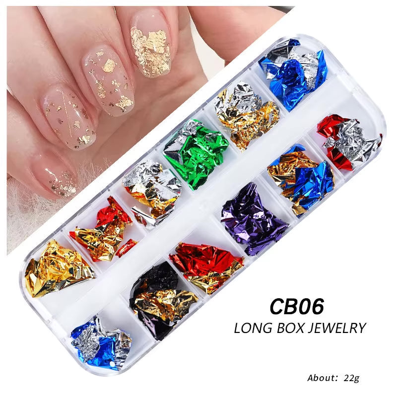 Foil Kit Fragments DIY Aluminum Paper Nail Stickers Flakes