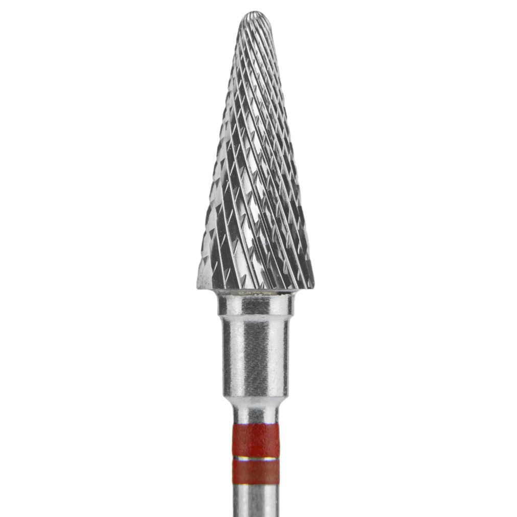 CARBIDE NAIL DRILL BIT FOR LEFT-HANDED USERS, "CONE" RED EXPERT, HEAD DIAMETER 6/14MM (FT73R060/14) (#205) -STALEKS™