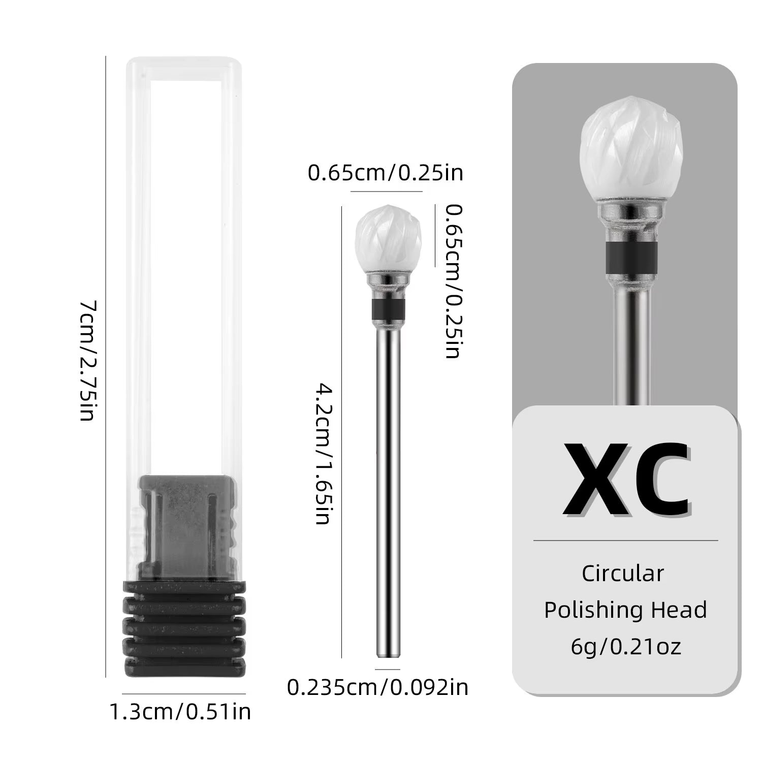 CERAMIC NAIL BIT (Ball) Black XC #413, 1 PCS