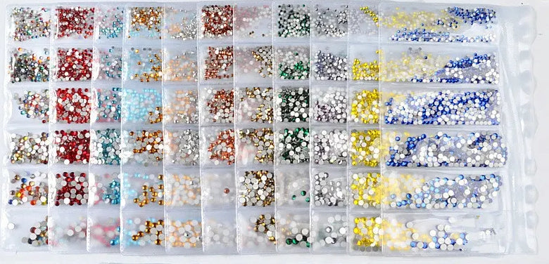 Crystal AB Nail Art Rhine Stone Colorful AB Colors Flat Bottom Mixed Sizes 3D Nail Art Decoration