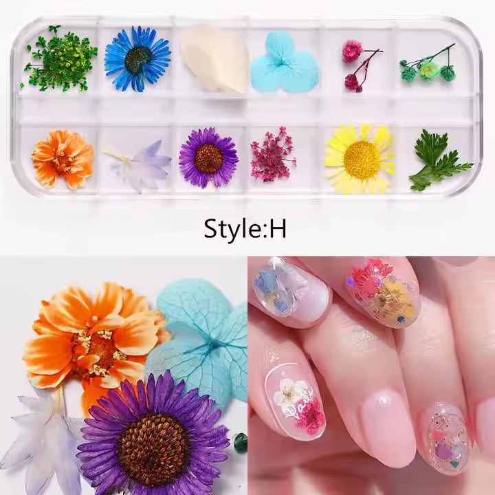 MIX DRIED FLOWERS FOR NAIL ART DESIGN #H