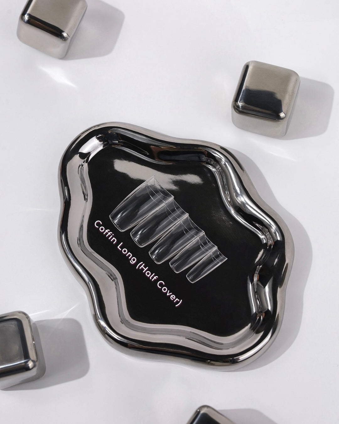 LUNA - Gel Tips Coffin Long (Half cover), 500pcs