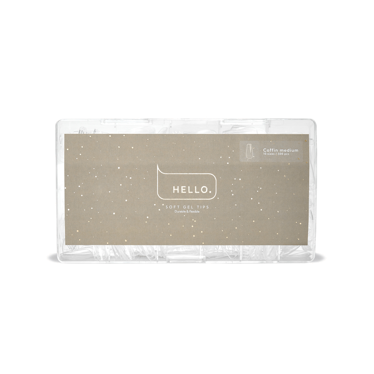 SOFT GEL TIPS COFFIN MEDIUM (500 PCS) -HELLO™