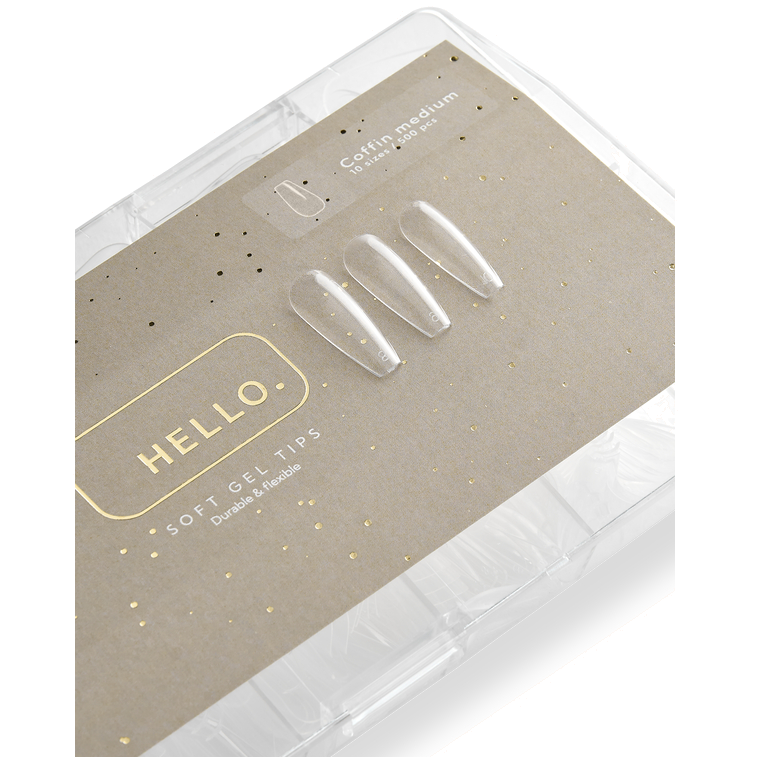 SOFT GEL TIPS COFFIN MEDIUM (500 PCS) -HELLO™