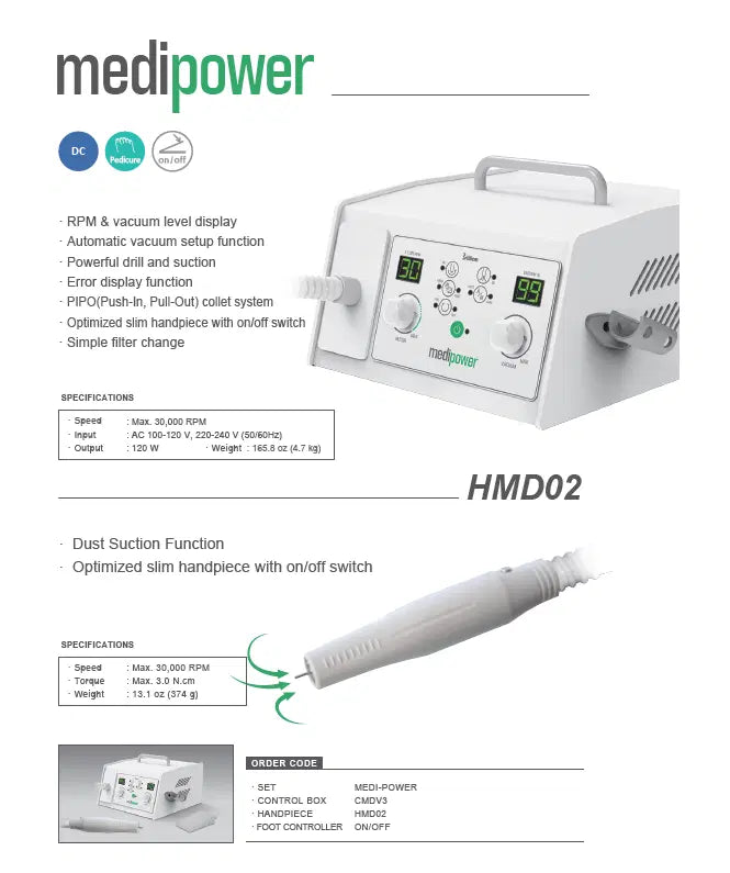 MEDI-POWER 30K VACUUM DRILL SET - SAESHIN