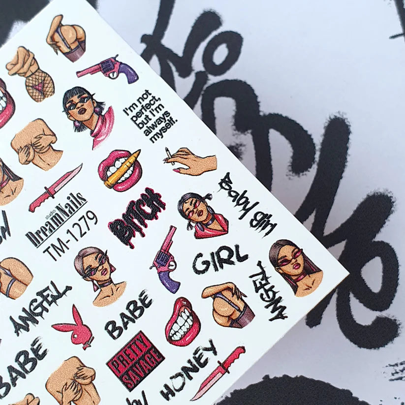 TM1279 NAIL DECAL 2D kvadrat store