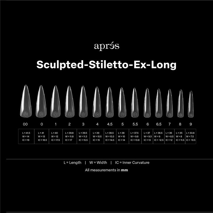 Apres - Gel-X Sculpted Stiletto Extra Long Box of Tips, 420pcs