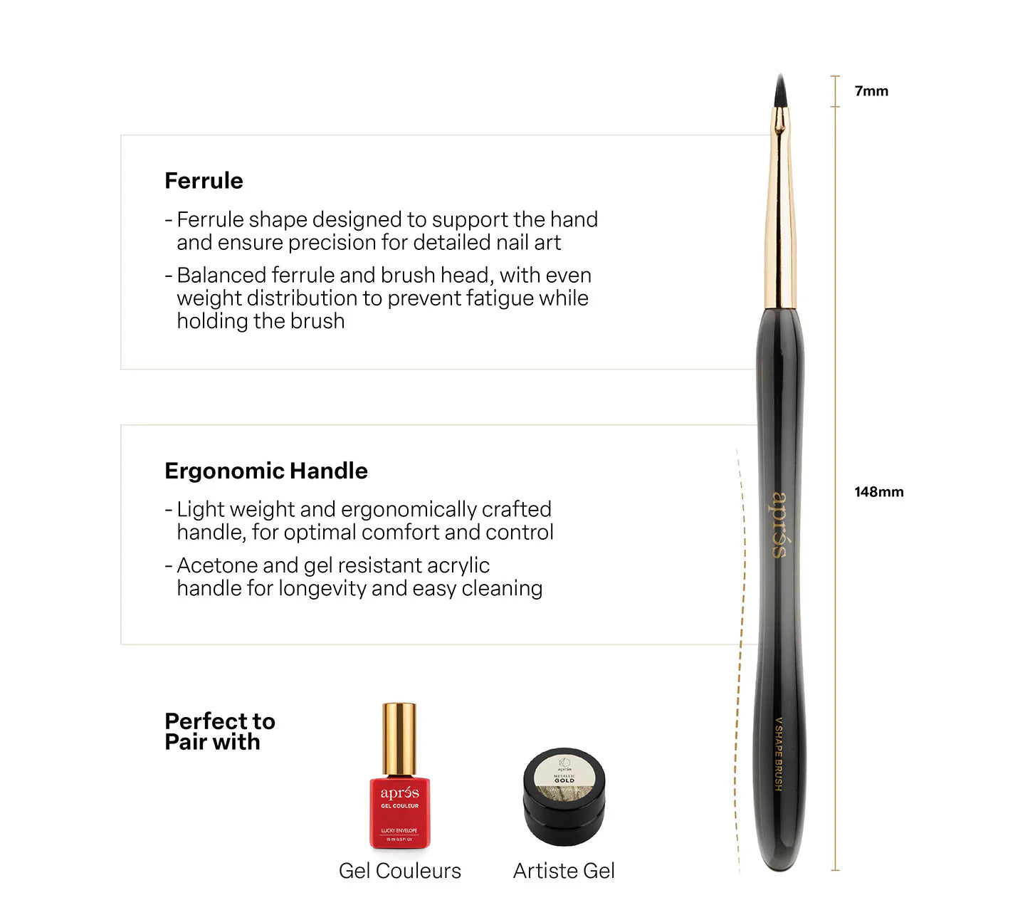 V-Shape Brush Apres Gel-X