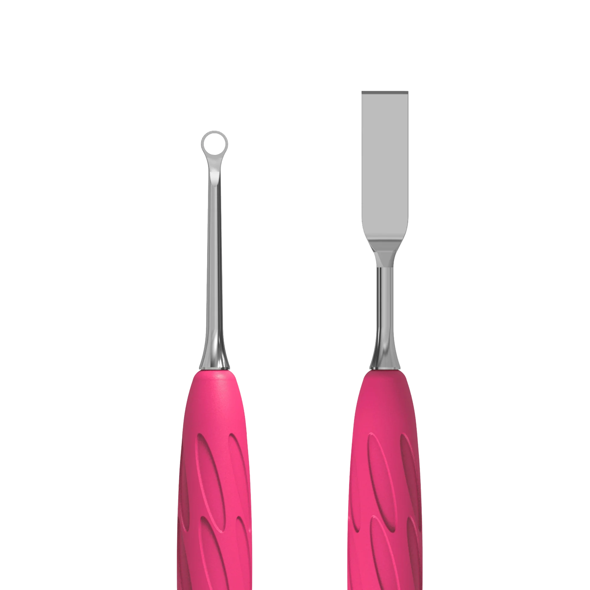 Manicure Pusher With Silicone Handle "Gummy" UNIQ 11 TYPE 1 (Flat Straight Pusher + Ring) PQ-11/1- STALEKS