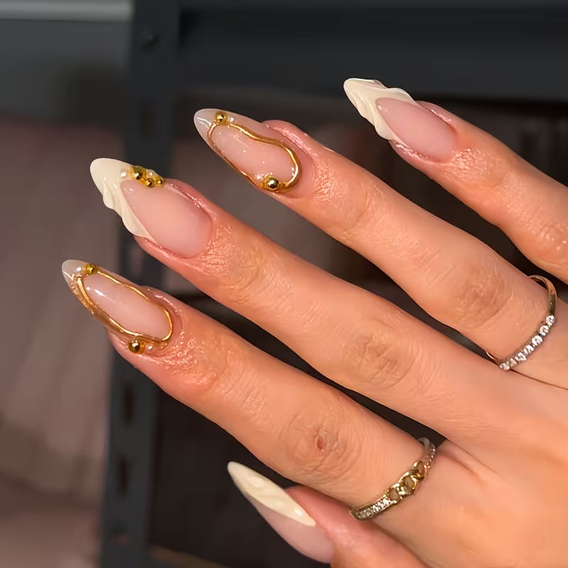 3D Pearl Beads Nail Charms (12 Grid Set) – Gold & Silver