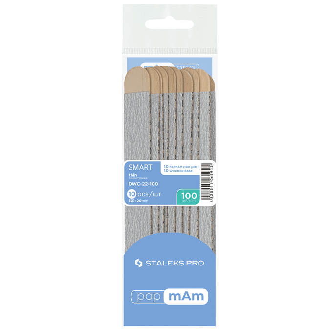 STALEKS PRO SMART DISPOSABLE THIN FILES PAPMAM ON A WOODEN BASE 10 PCS DWC-22 -STALEKS™