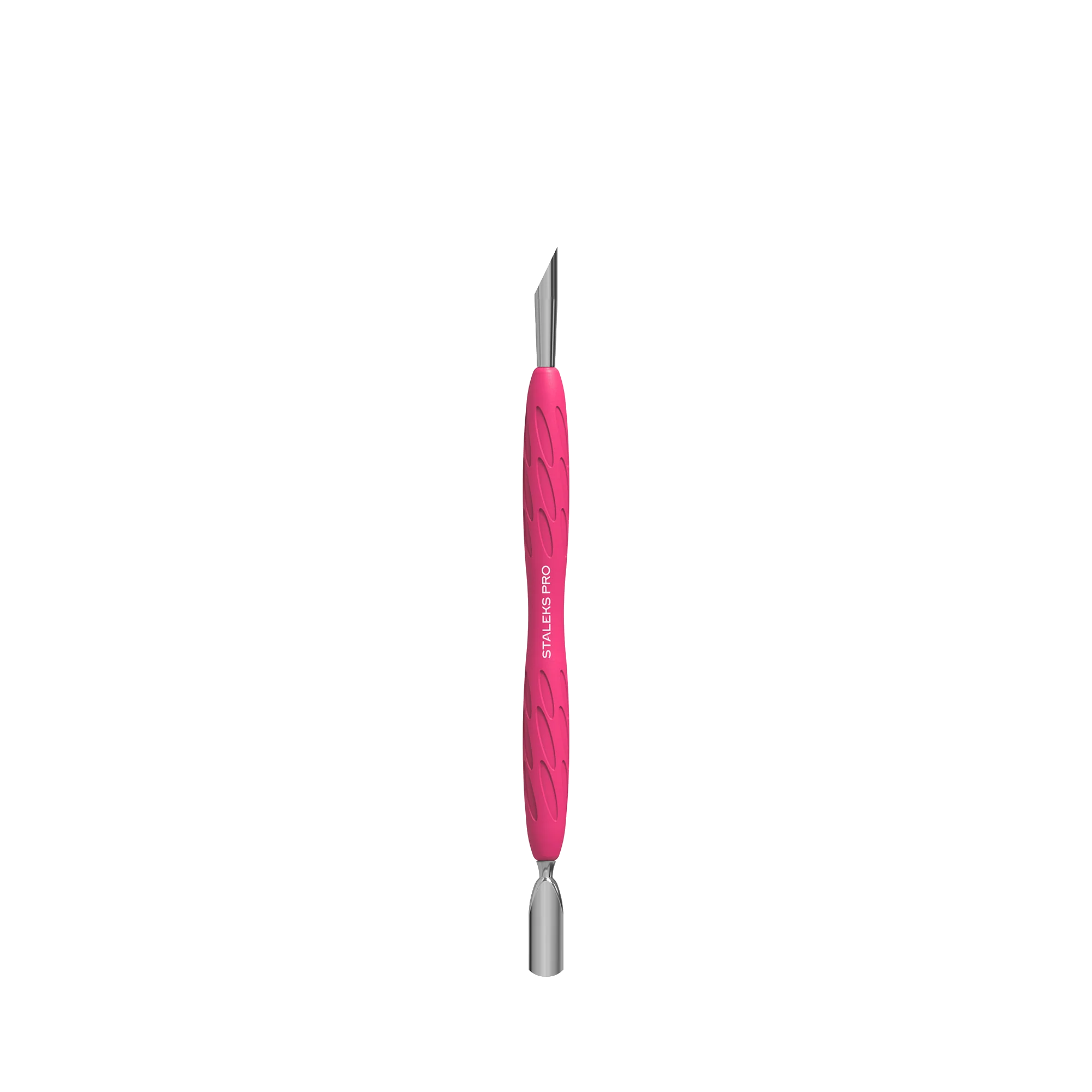 Manicure Pusher With Silicone Handle "Gummy" UNIQ 10 TYPE 2 (Narrow Rounded Pusher + Slanted Pusher) -PQ-10/2- STALEKS