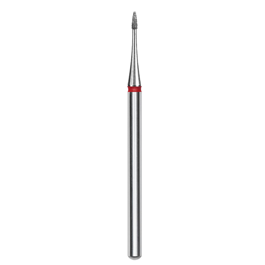 DIAMOND NAIL DRILL BIT, "FLAME", MINI RED, HEAD DIAMETER 1 MM/WORKING PART 3 MM (FA12R010/3) - STALEKS™