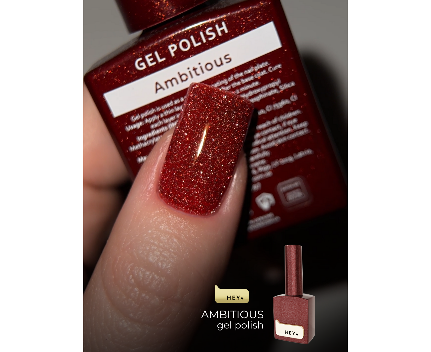 HEYLOVE - Ambitious HEYLOVE – Gel Polish Ambitious (Red), 15ml