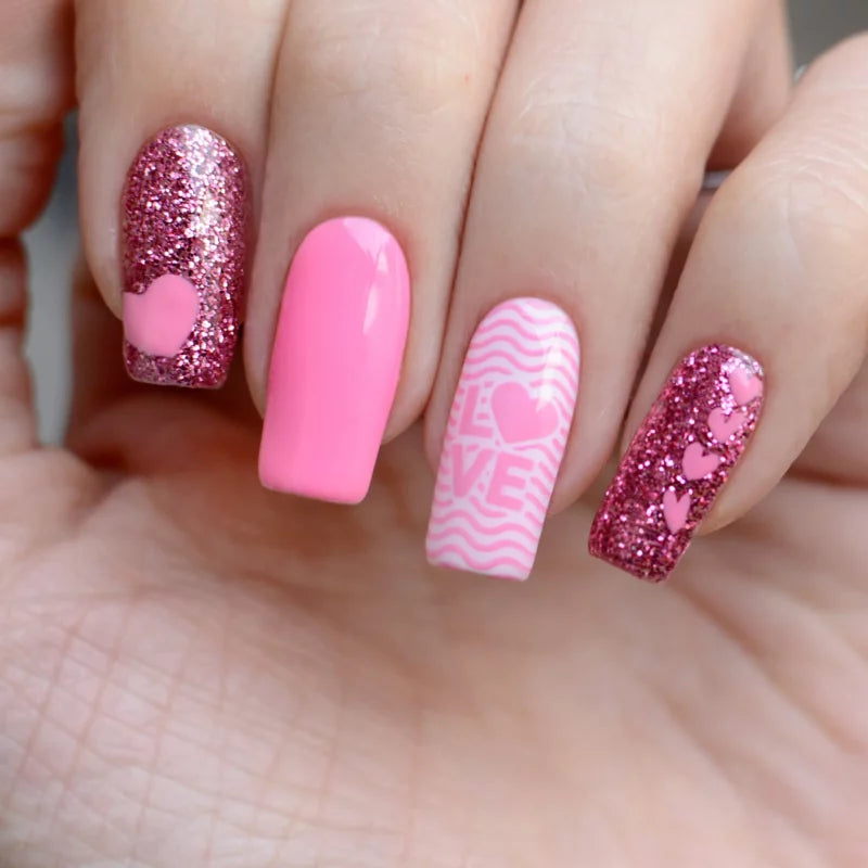 Pink Mask - Stamping Plate Love You