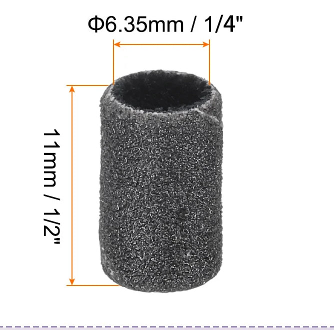 Nail Sanding Ring Bands 80/120/180 Grit Electric Manicure Drill Grinding Heads UV Gel Polish Removal Pedicure Abrasive Tools