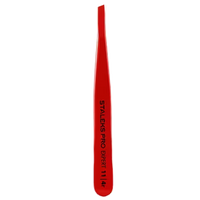 STALEKS PRO EXPERT 11/4R EYEBROW TWEEZERS (SLANT, RED COLOR) TE-11/4R - STALEKS™