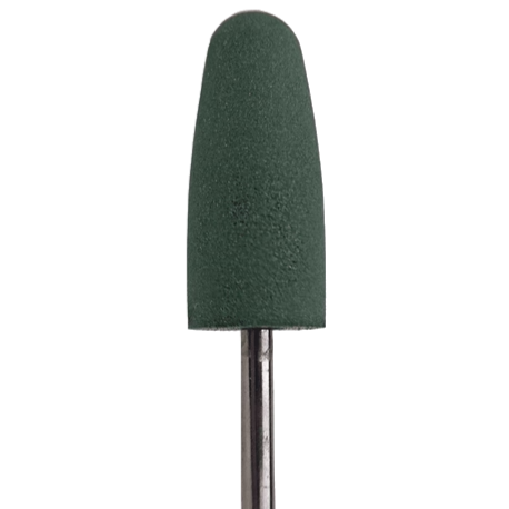 DARK SILICONE POLISHER #303, THICK ROUNDED BULLET, GREEN