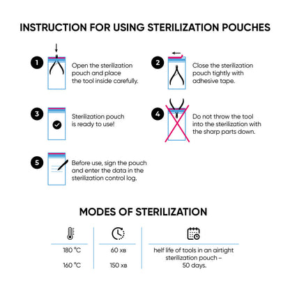 MicroStop ECO Sterilization Pouches Class 4 Indicator Kraft Bags 60x100 mm (100 Pcs)