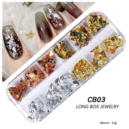Foil Kit Fragments DIY Aluminum Paper Nail Stickers Flakes