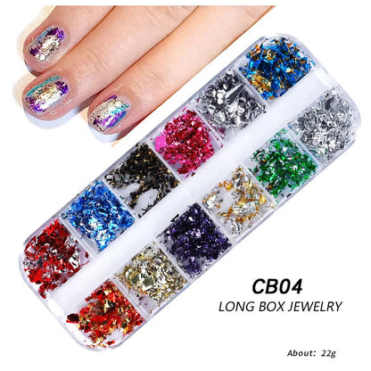 Foil Kit Fragments DIY Aluminum Paper Nail Stickers Flakes