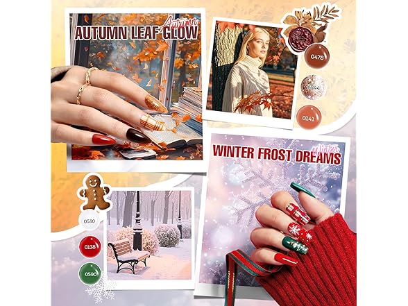 MEFA 60 Pcs Gel Nail Polish Kit with UV Light, 32 Colors All Seasons Nude Gel Nail Polish Set with Base and Matte/Glossy Glitter Top Coat