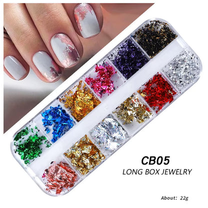 Foil Kit Fragments DIY Aluminum Paper Nail Stickers Flakes