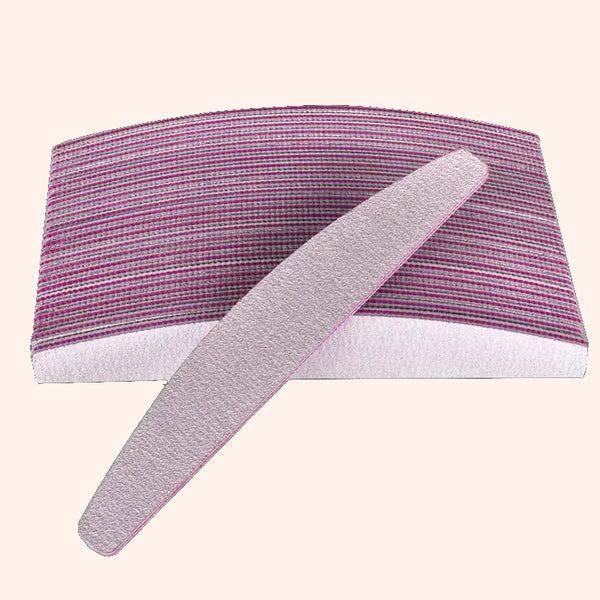 WIDE SIDE -NAIL FILES- HALF MOON, 25 pcs