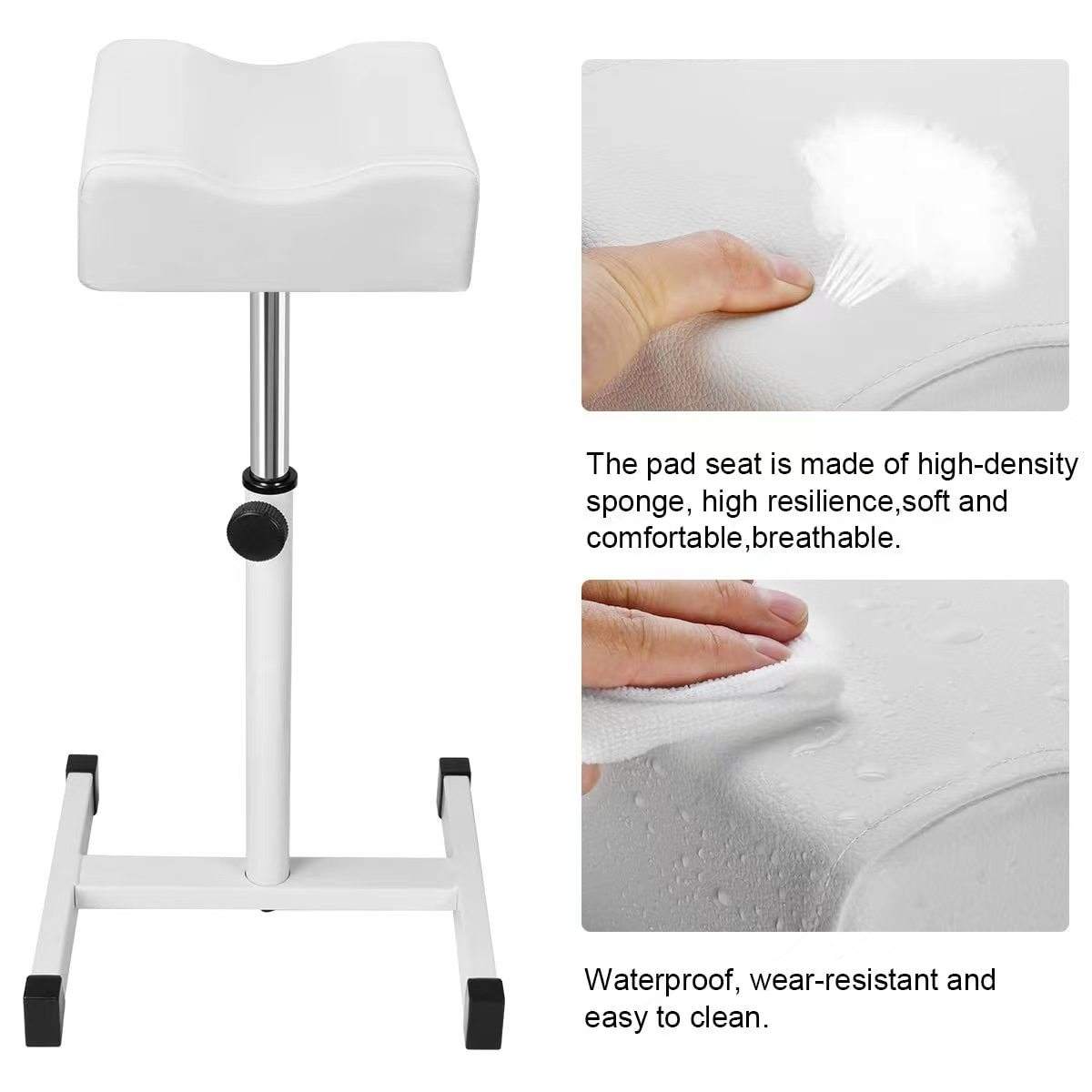 Adjustable Pedicure Foot Rest Stool 360° Rotating – Professional Nail Tech Foot Stand, Height Adjustable Pedicure Stool, Salon Foot Support