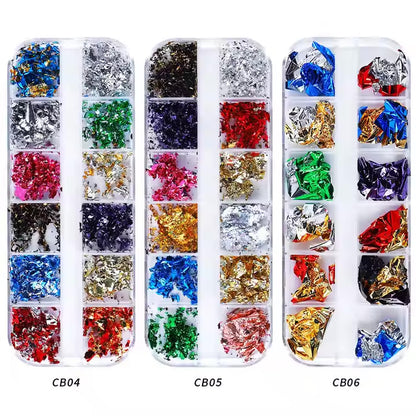 Foil Kit Fragments DIY Aluminum Paper Nail Stickers Flakes