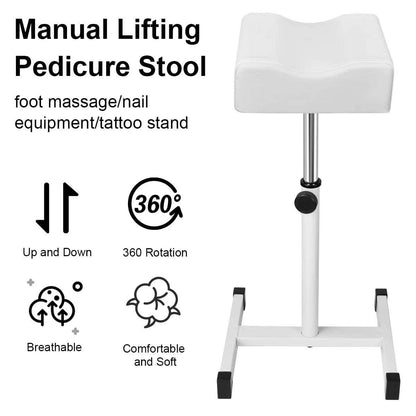 Adjustable Pedicure Foot Rest Stool 360° Rotating – Professional Nail Tech Foot Stand, Height Adjustable Pedicure Stool, Salon Foot Support