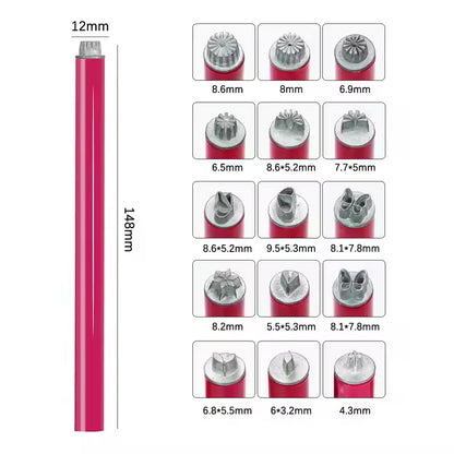 6 Pieces Nail Art Stamp Pen Set Portable Metal Nail Art Stamping