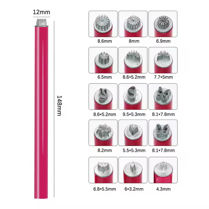 6 Pieces Nail Art Stamp Pen Set Portable Metal Nail Art Stamping