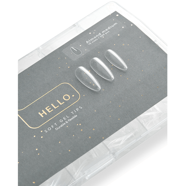 SOFT GEL TIPS ALMOND MEDIUM (500 PCS)  -HELLO™