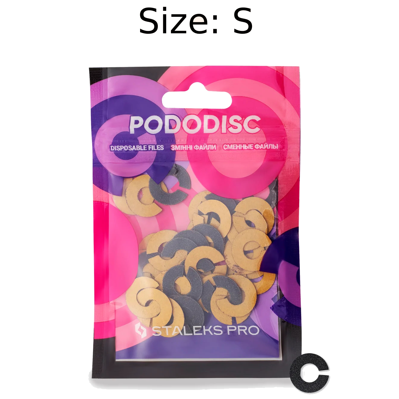 STALEKS PRO EXPERT UMBRELLA PODODISC RINGLIKE DISPOSABLE FILES SIZE S 15 MM DIAMETER REFILL PADS FOR PEDICURE DISC 50 PCS PDFR-15- STALEKS™