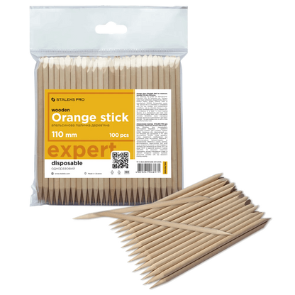STALEKS PRO ORANGE STICK FOR MANICURE WOODEN 110 MM 100 PCS DOS-30/100 - STALEKS™