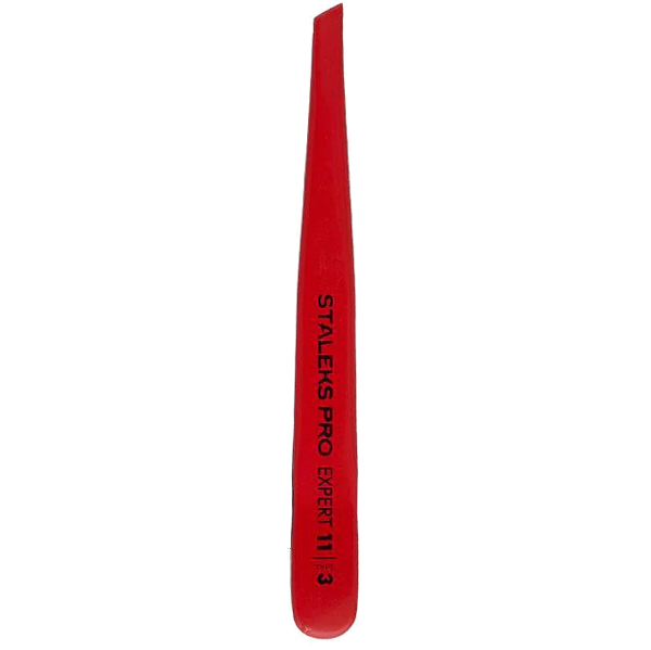 STALEKS PRO EXPERT 11 TYPE 3R EYEBROW TWEEZERS WIDE SLANT RED TE-11/3R - STALEKS™