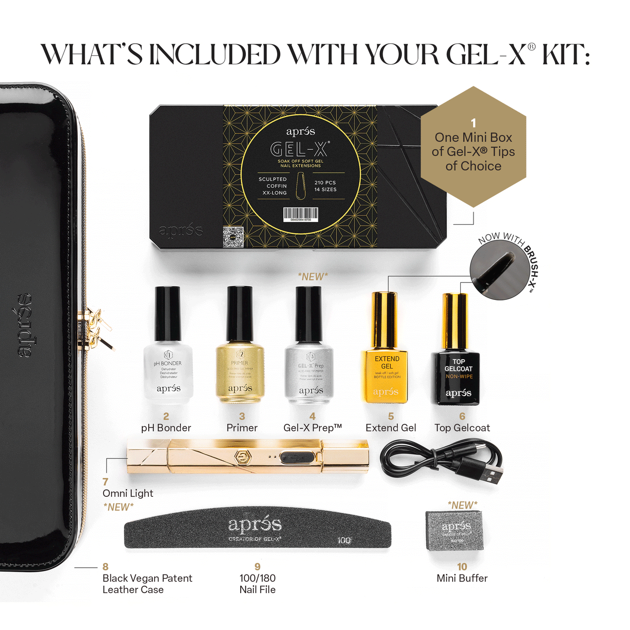 Apres - Gel-X Nail Extension Kit (Black)