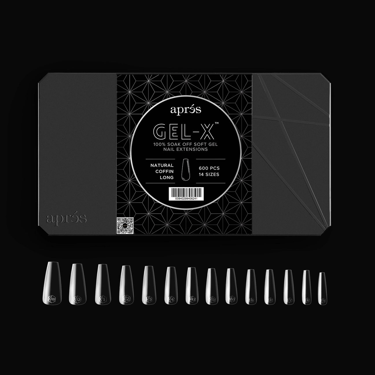 Apres - Gel-X Natural Coffin Long Box of Tips 2.0, 600pcs