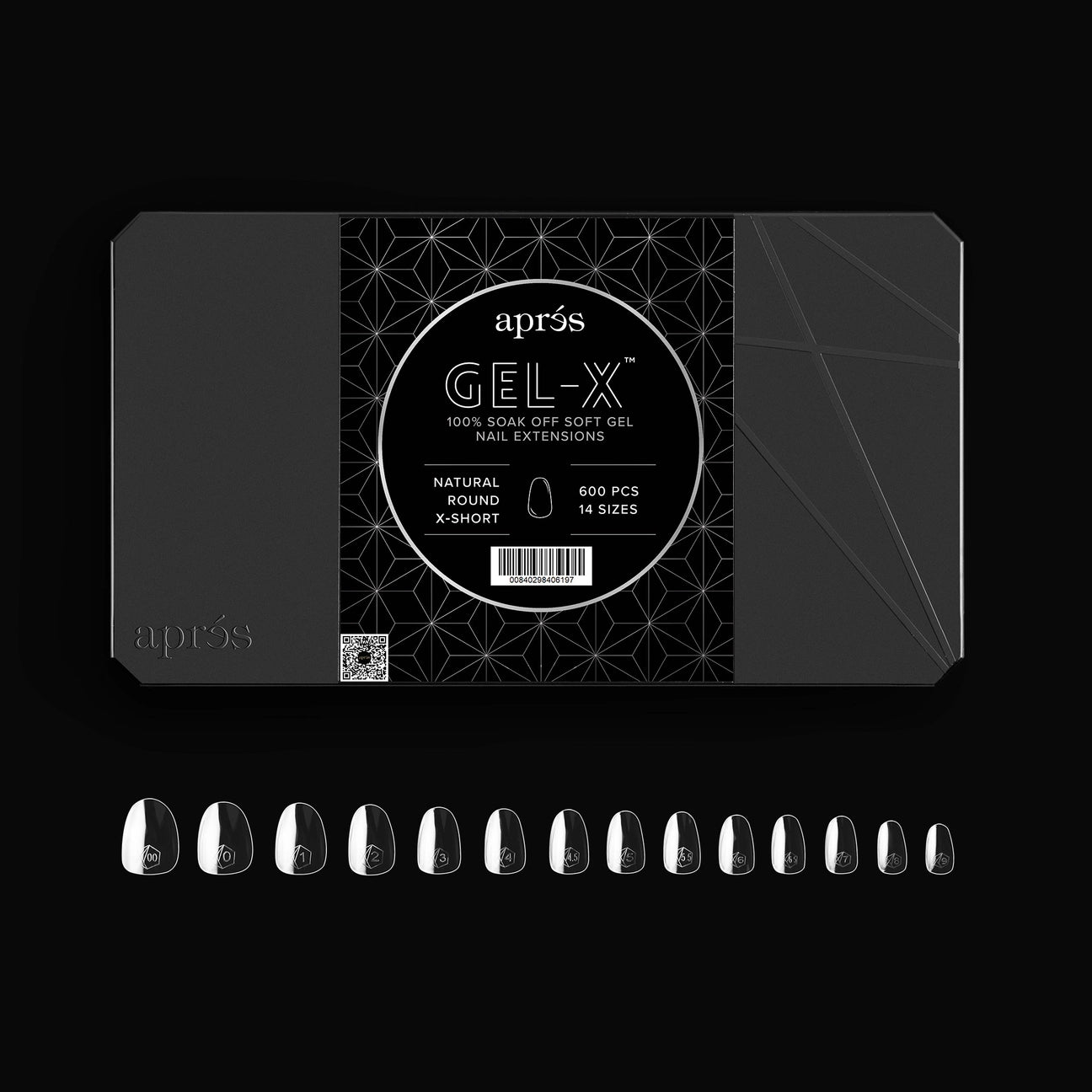 Apres - Gel-X Natural Round Extra Short Box of Tips 2.0, 600pcs