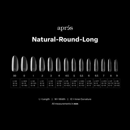 Apres - Gel-X Natural Round Long Box of Tips 2.0, 600pcs