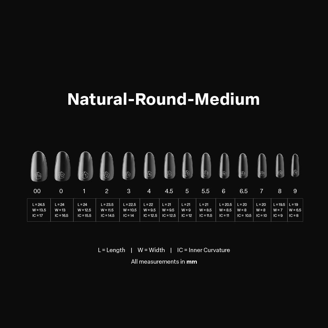 Apres - Gel-X Natural Round Medium Box of Tips 2.0, 600pcs