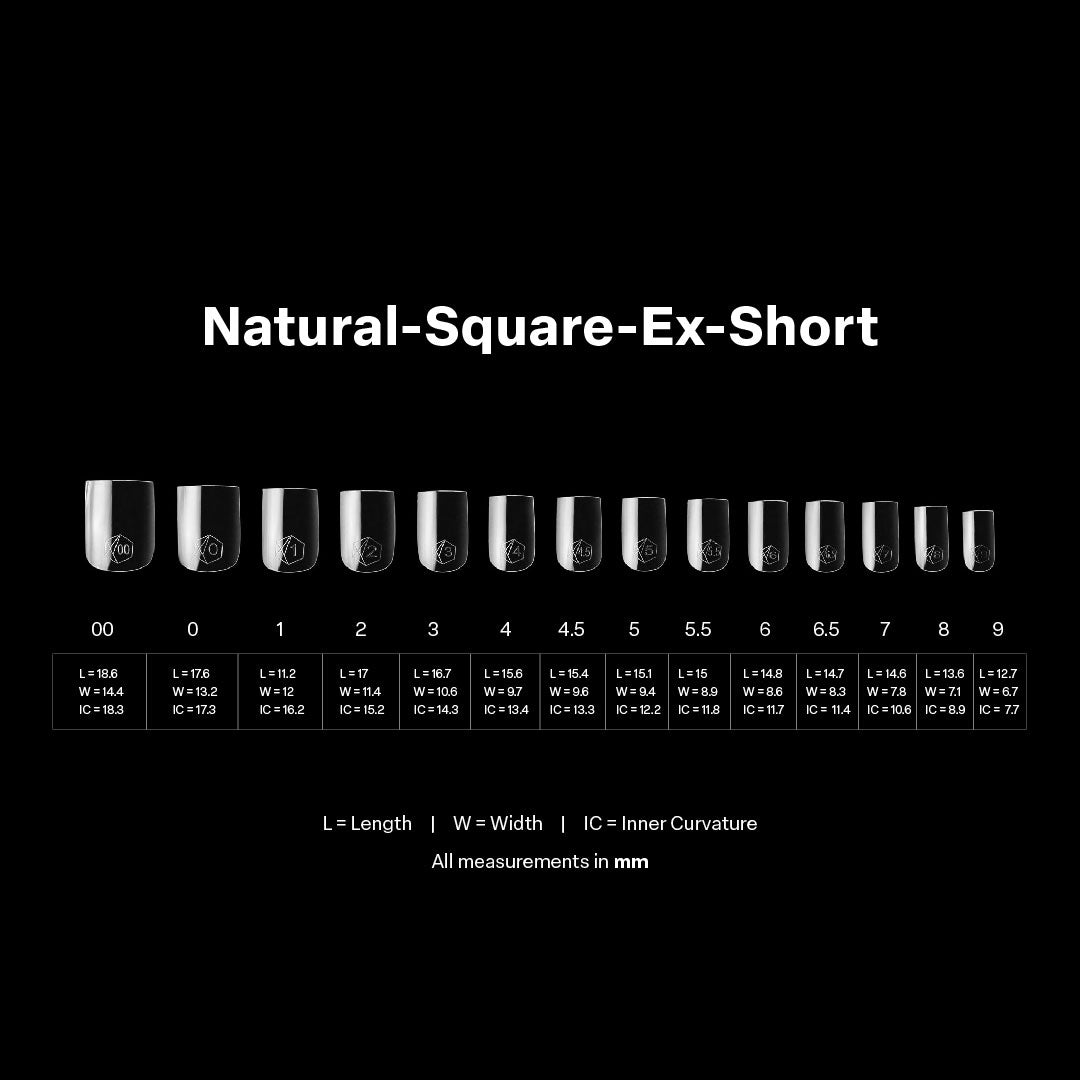 Apres - Gel-X Natural Square Extra Short Box of Tips 2.0, 600pcs