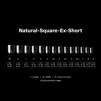 Apres - Gel-X Natural Square Extra Short Box of Tips 2.0, 600pcs
