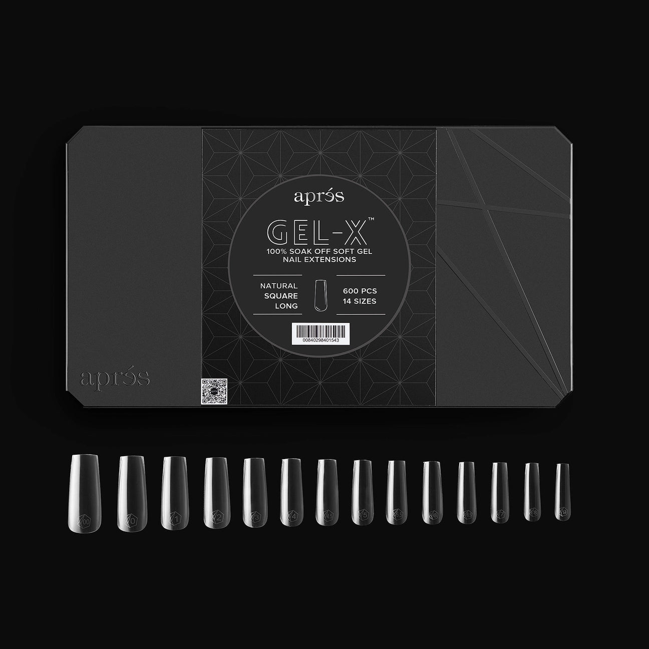Apres - Gel-X Natural Square Long Box of Tips 2.0, 600pcs