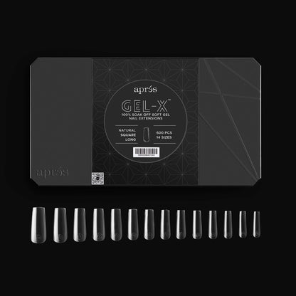 Apres - Gel-X Natural Square Long Box of Tips 2.0, 600pcs
